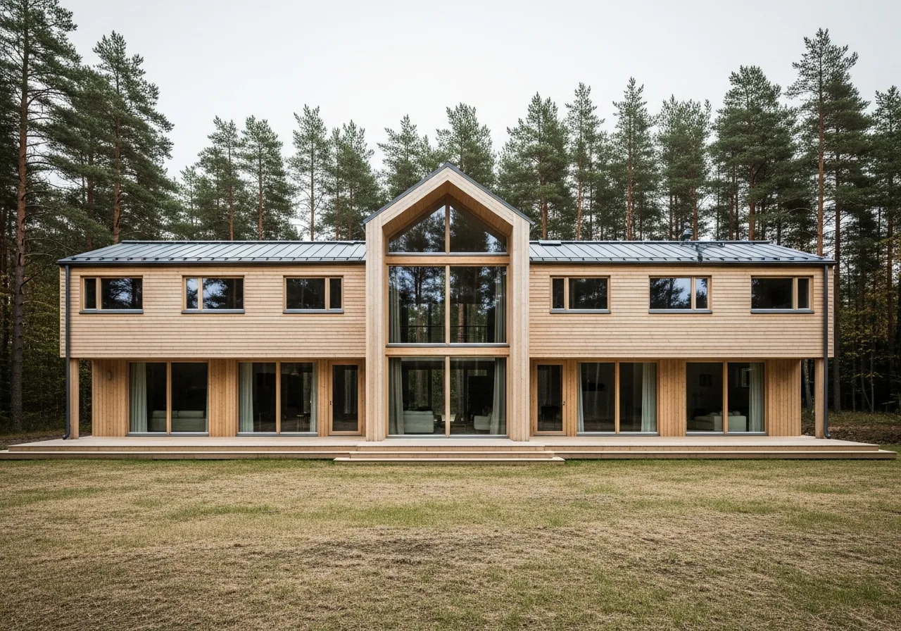 Проект дома «Пинега» из клеёного бруса, 268,30 м²