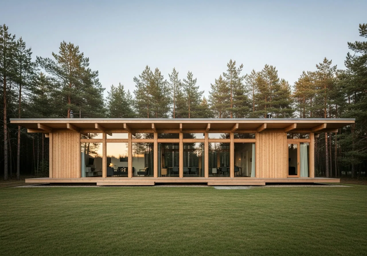 Vättern glulam house design